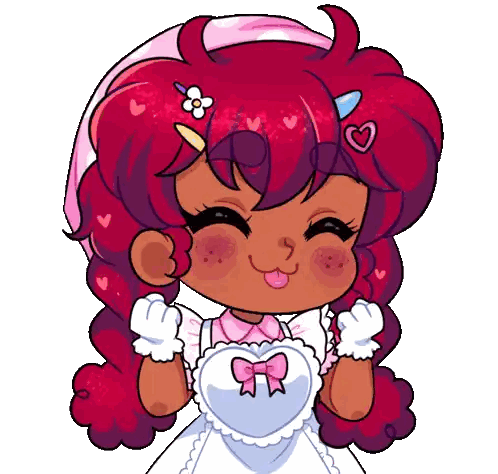 Girl With Red Hair And Heart Sticker