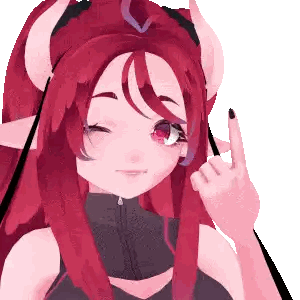 Girl With Red Hair And Horns Giving Middle Finger Sticker