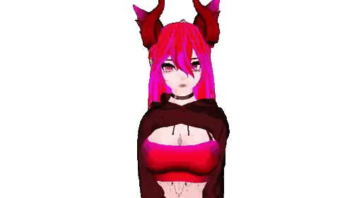 Girl With Red Hair And Horns In Red Sweater Sticker