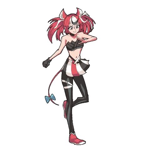 Girl With Red Hair And Horns Sticker
