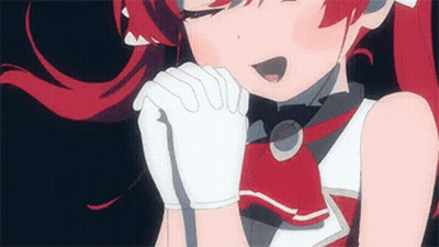 Girl With Red Hair And White Gloves Praying GIF