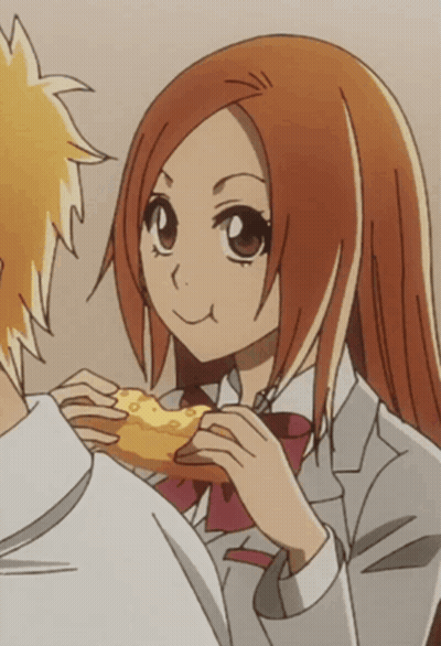 Girl With Red Hair Eating Pizza GIF