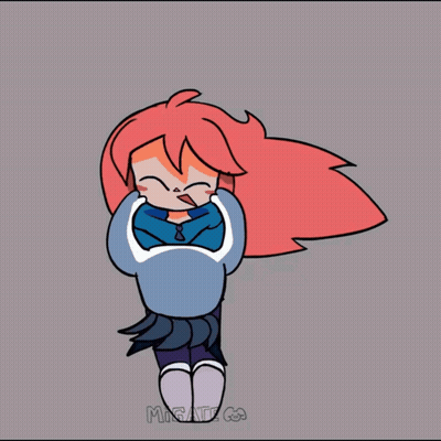 Girl With Red Hair Holding Helmet With Horns Micare GIF