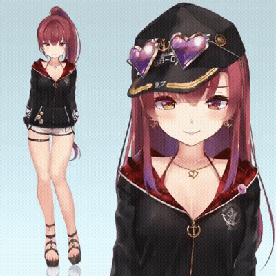 Girl With Red Hair In Black Hat BB-0 GIF