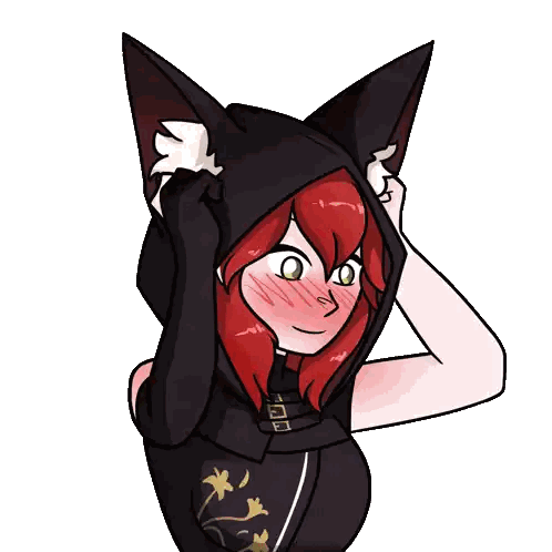 Girl With Red Hair In Black Hoodie Sticker