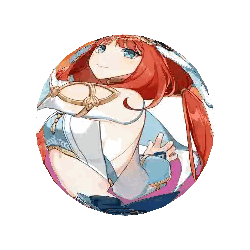 Girl With Red Hair In Circle Sticker
