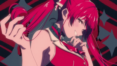 Girl With Red Hair In Red Shirt And Tie GIF