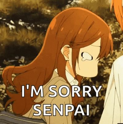 Girl With Red Hair Saying Sorry Senpai GIF