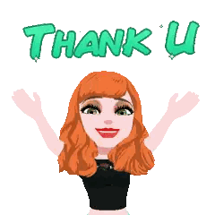 Girl With Red Hair Thank You Sticker