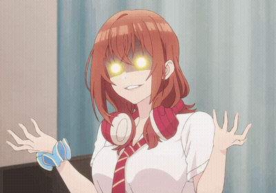Girl With Red Hair Wearing Headphones And Red Tie GIF