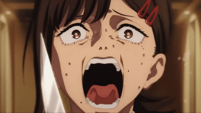 Girl With Red Ribbon Screaming GIF