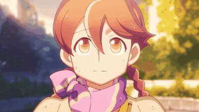 Girl With Scarf And Braids GIF