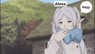 Girl With Scarf Saying Alexa Heyy GIF