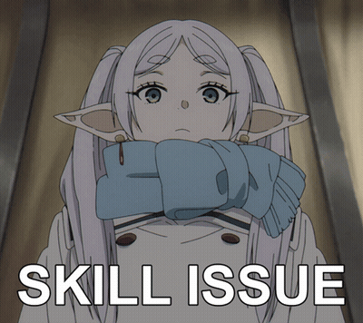 Girl With Scarf Skill Issue GIF