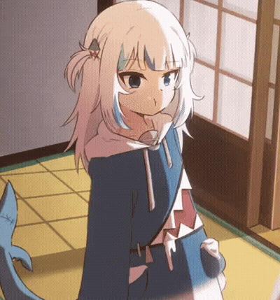 Girl With Shark Tail In Hoodie GIF