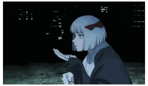Girl With Short White Hair Blowing Feather Sticker