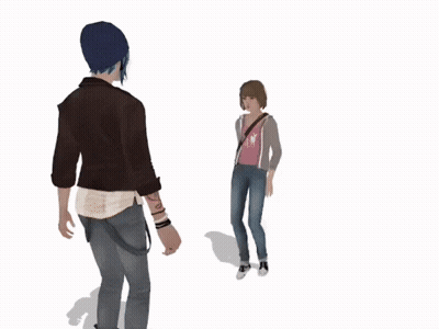 Girl With Skull Shirt Beside Girl Arms Outstretched GIF
