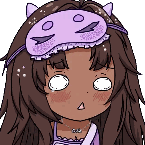 Girl With Sleep Mask And Cutie Necklace Sticker