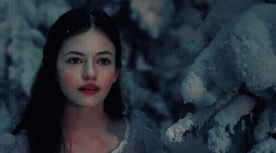 Girl With Snow On Face GIF