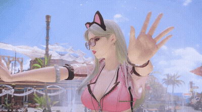 Girl With Sombrero And Cat Ear Headband GIF
