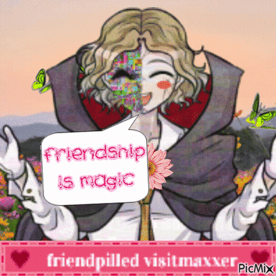 Girl With Speech Bubble Saying Friendship Is Magic GIF