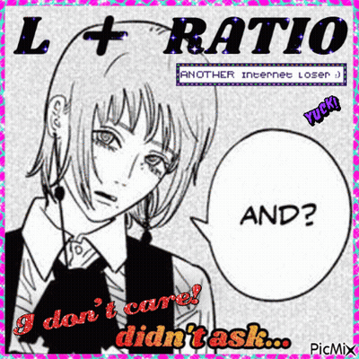 Girl With Speech Bubble Saying L + Ratio GIF