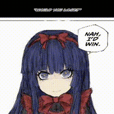 Girl With Speech Bubble Saying Nah I'd Win GIF