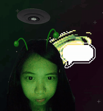 Girl With Speech Bubble Saying Zip Zip GIF
