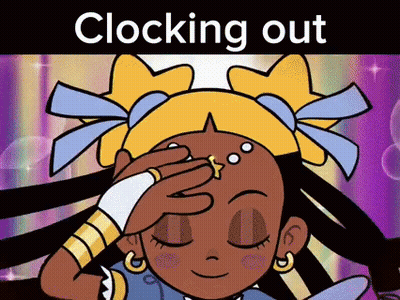 Girl With Star Clocking Out GIF