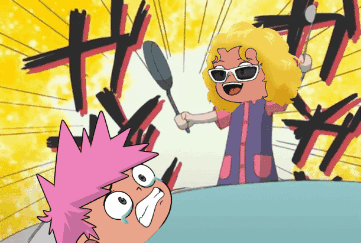 Girl With Sunglasses Holding Pan GIF