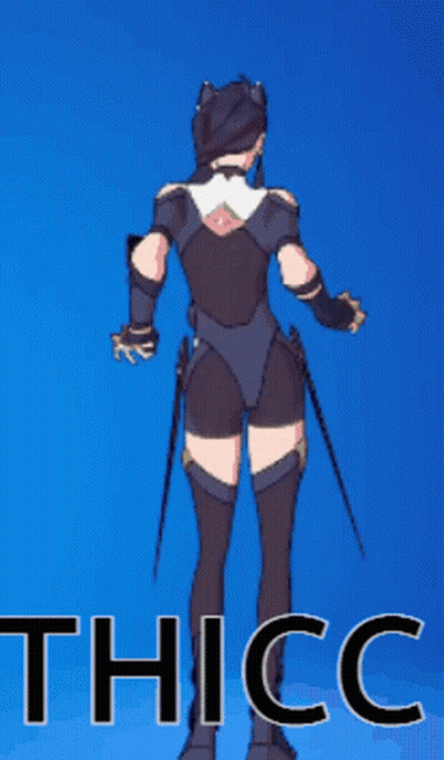 Girl With Sword Saying Thicc GIF