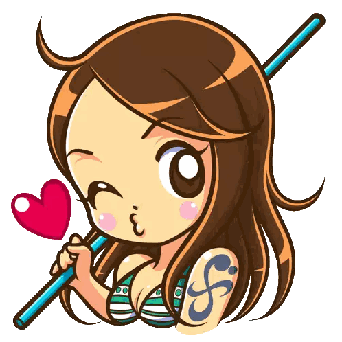 Girl With Tattoo Holding Lollipop Sticker
