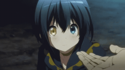 Girl With Tears Held By Hand GIF