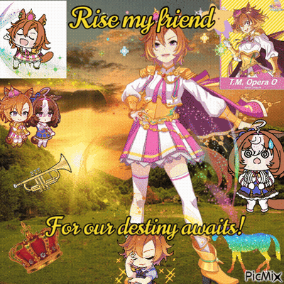 Girl With Text Rise My Friend For Our Destiny Awaits GIF
