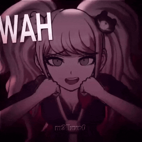 Girl With Wah Text GIF
