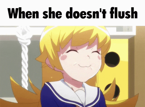 Girl With When She Doesn't Flush GIF