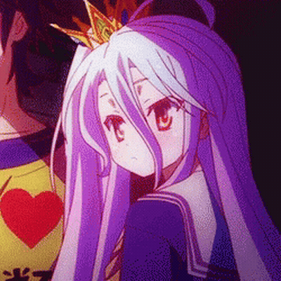 Girl With White And Purple Hair Wearing Crown GIF