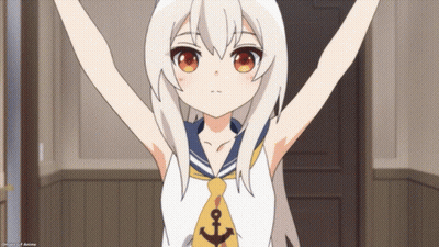 Girl With White Hair And Anchor Shirt GIF