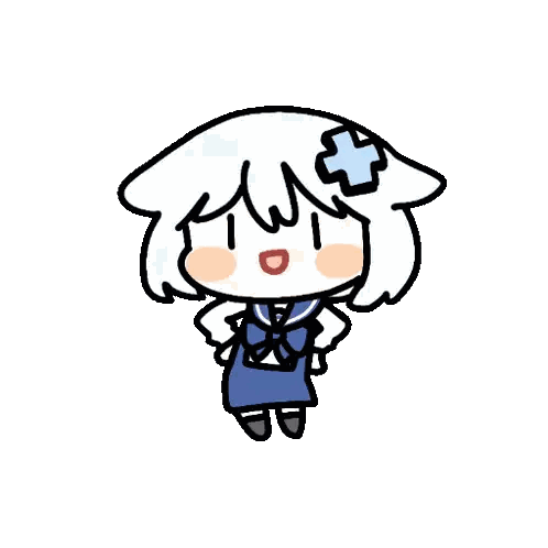 Girl With White Hair And Blue Bow Sticker