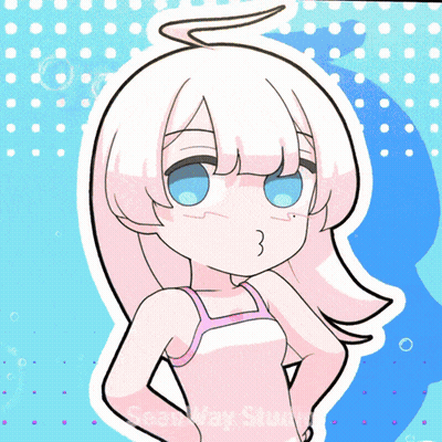 Girl with White Hair and Blue Eyes