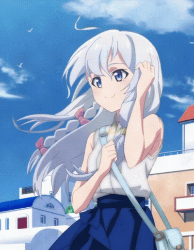 Girl With White Hair And Blue Eyes In Tokyo GIF