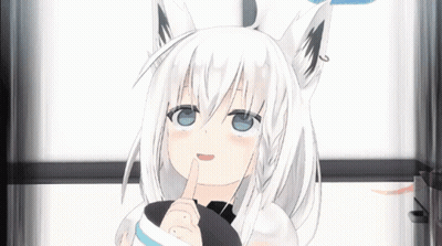 Girl With White Hair And Blue Eyes Shushing GIF