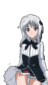 Girl With White Hair And Bow Sticker
