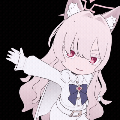 Girl With White Hair And Bow GIF