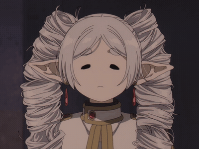 Girl With White Hair And Ears Sad Face GIF