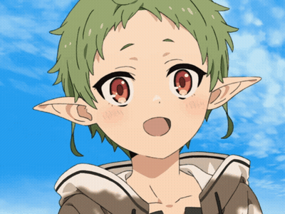 Girl With White Hair And Ears Wearing Mask GIF