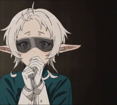 Girl With White Hair And Ears Wearing Mask GIF