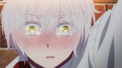Girl With White Hair And Green Eyes GIF