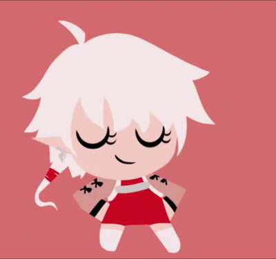 Girl With White Hair And Red Dress GIF