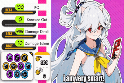 Girl with White Hair and Red Eyes Holding Card